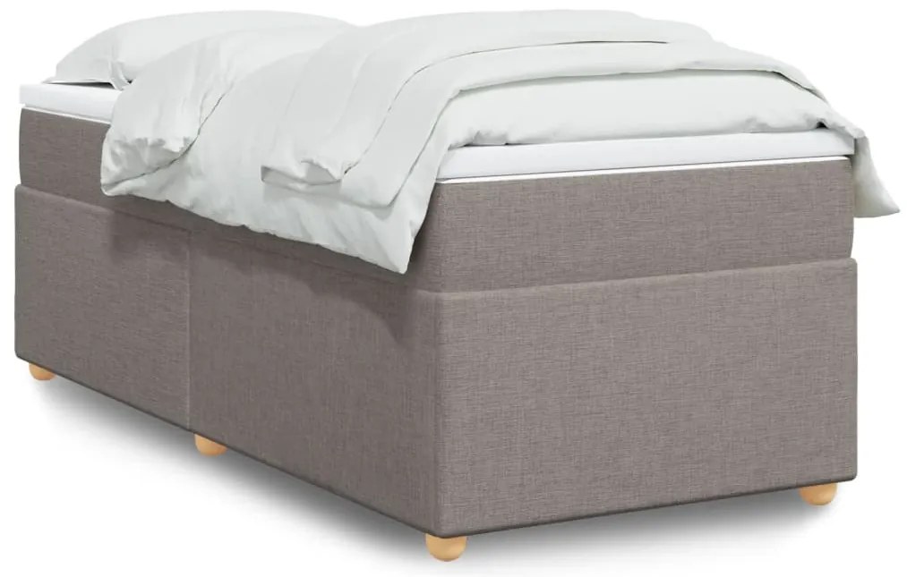 vidaXL Cama com molas/colchão 100x200 cm tecido cinza-acastanhado