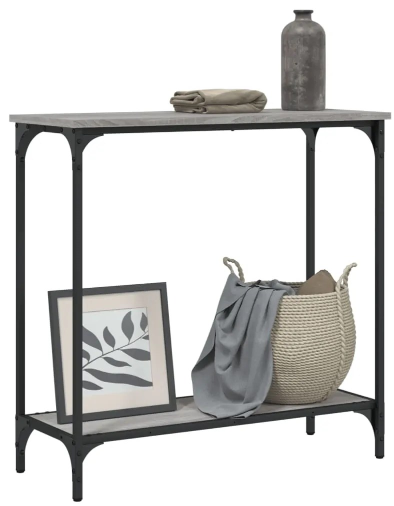 Mesa consola 75x30,5x75 cm derivados de madeira cinzento sonoma