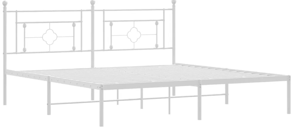 Estrutura de cama com cabeceira 180x200 cm metal branco