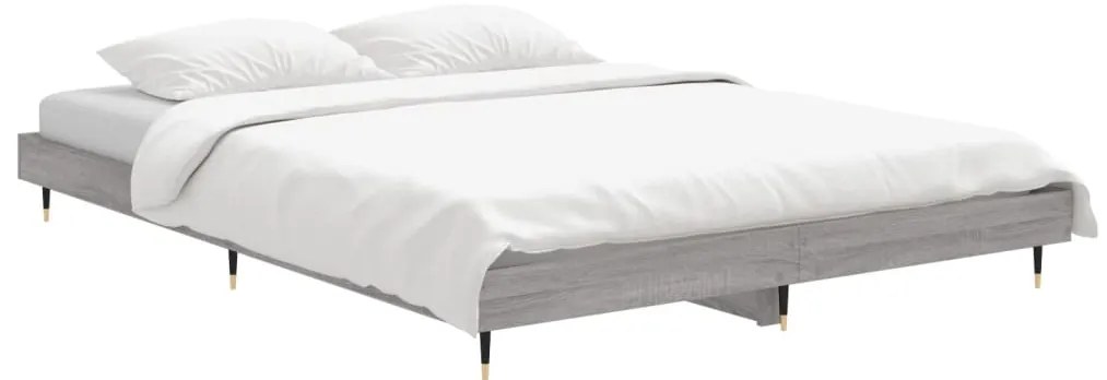 Estrutura de cama 135x190 cm derivados de madeira cinza sonoma