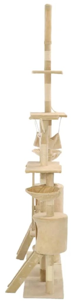 Árvore para gatos c/ postes arranhadores sisal 230-250 cm bege