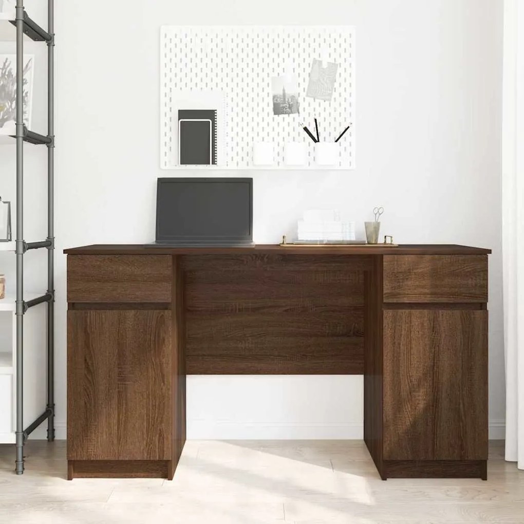 Mesa vidaXL Castanho Carvalho 140x49x76 cm em Madeira Estruturada