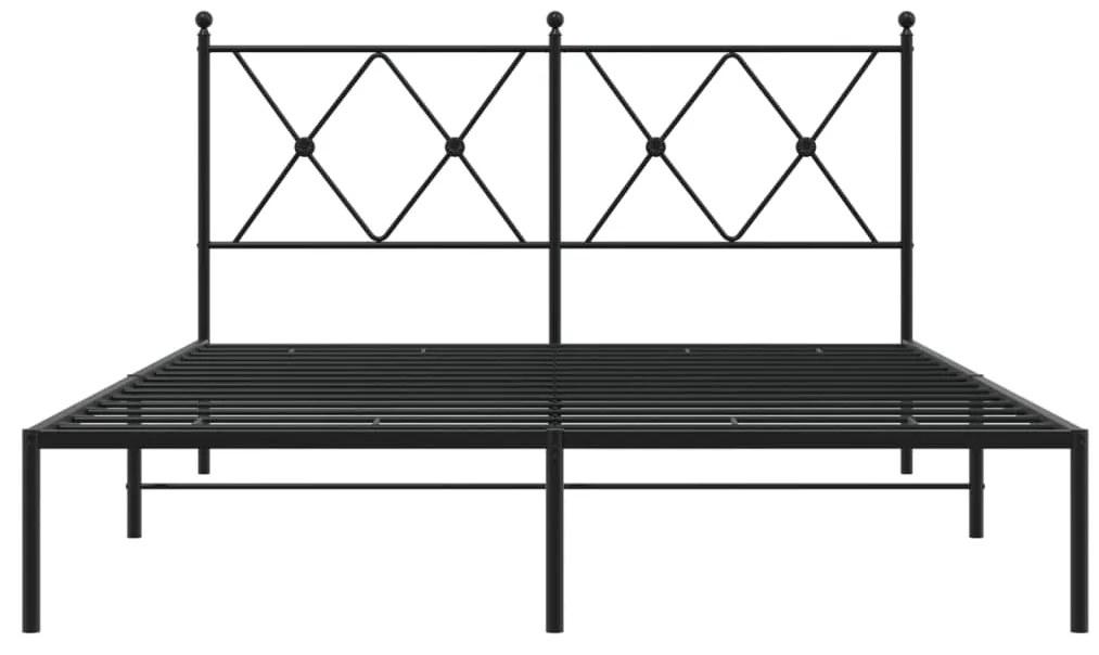 Estrutura de cama com cabeceira 140x190 cm metal preto