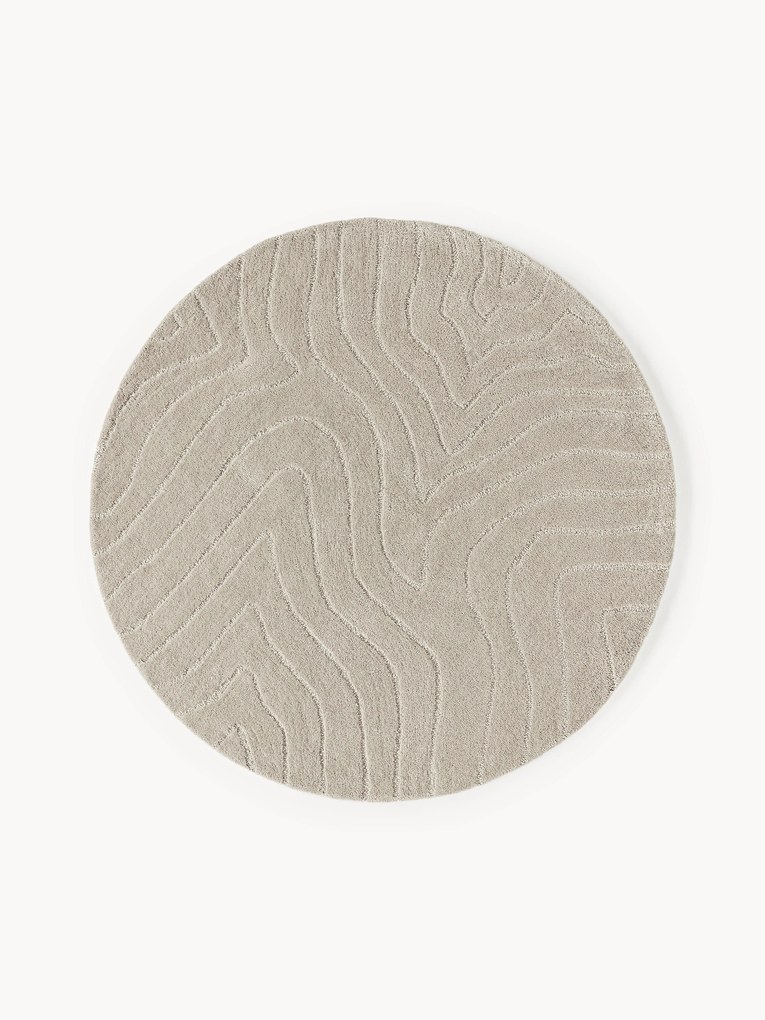 Tapete redondo em lã artesanal Aaron