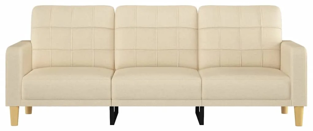 Sofá de 3 lugares tecido 180 cm cor creme