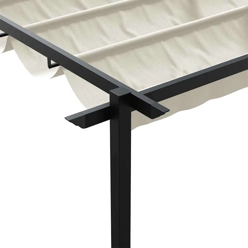 Gazebo Montado na Parede Creme 3 x 3 m Aço