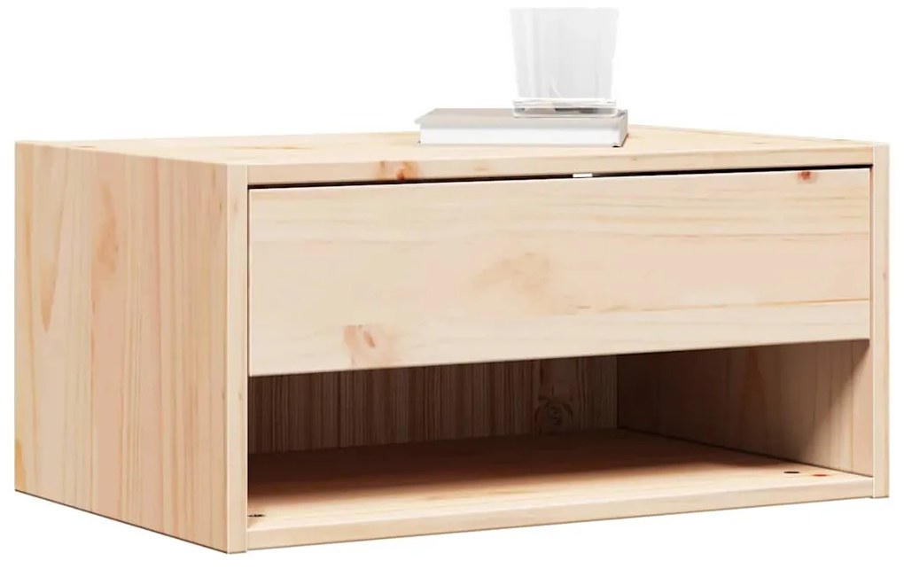 Mesa de Cabeceira Montada na Parede com gaveta 2 pcs Castanho