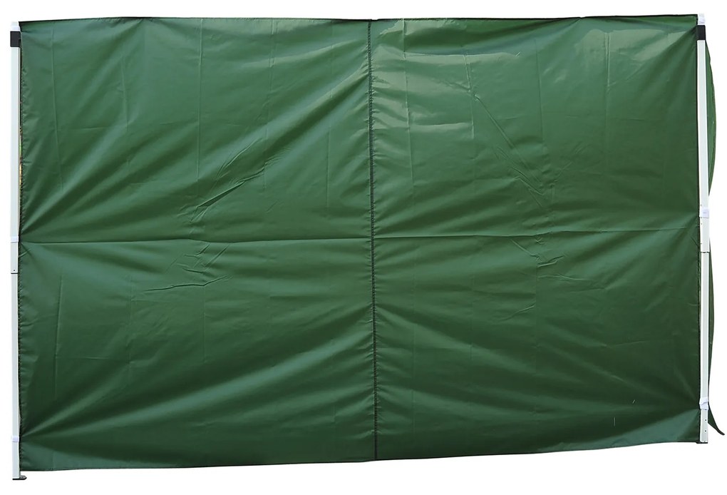 2 paredes Parte lateral para tenda 3x3m lado gazebo A tela impermeável de Oxford com janela mede a obscuridade de 300x200cm - verde escuro