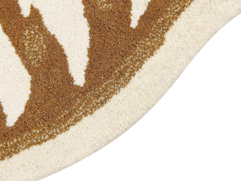 Tapete para crianças em lã castanha motivo de antílope 100 x 160 cm ZAZA Beliani