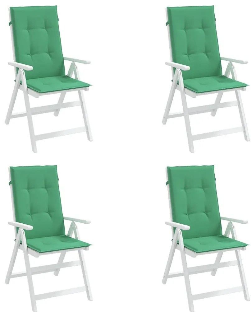 Almofadões para cadeiras altas de jardim 4 pcs tecido verde