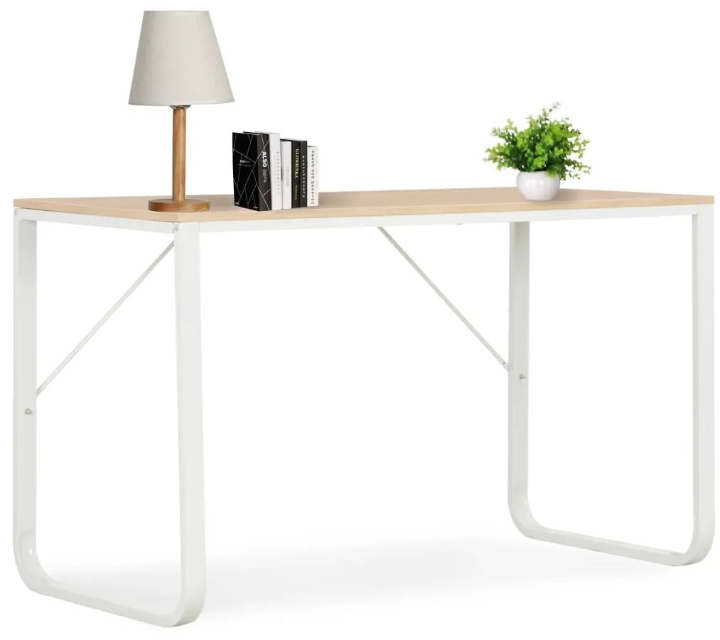 vidaXL Secretária de computador 120x60x73 cm branco e carvalho