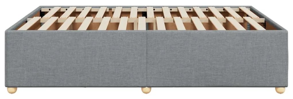Estrutura de cama sem colchão 140x190 cm tecido cinzento-claro