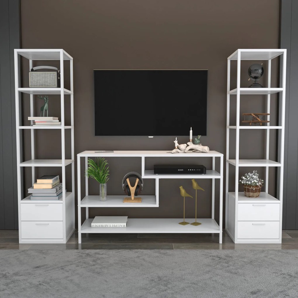 Unidade TV Robbins – Branco – 198 cm x 39 cm x 160 cm