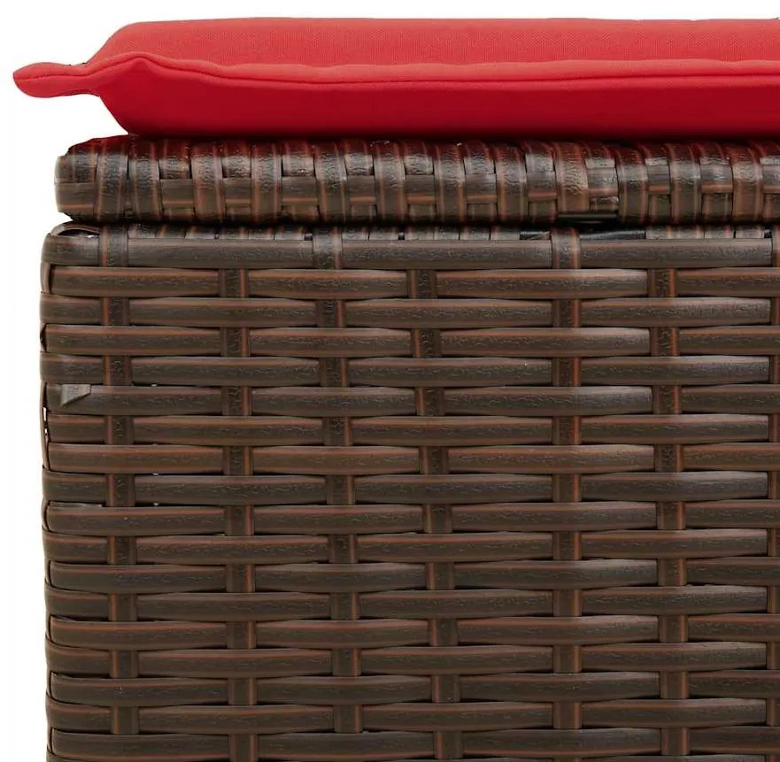 9 pcs conj. sofás jardim c/ almofadões vime PE/acácia castanho