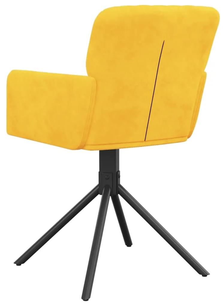 Cadeiras de jantar giratórias 2 pcs veludo amarelo