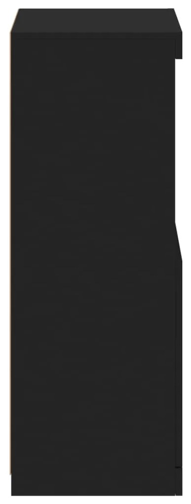 Aparador com luzes LED 41x37x100 cm preto
