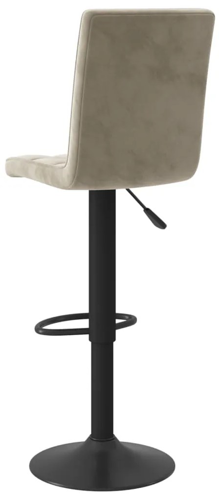 Bancos de bar 2 pcs veludo cinzento-claro