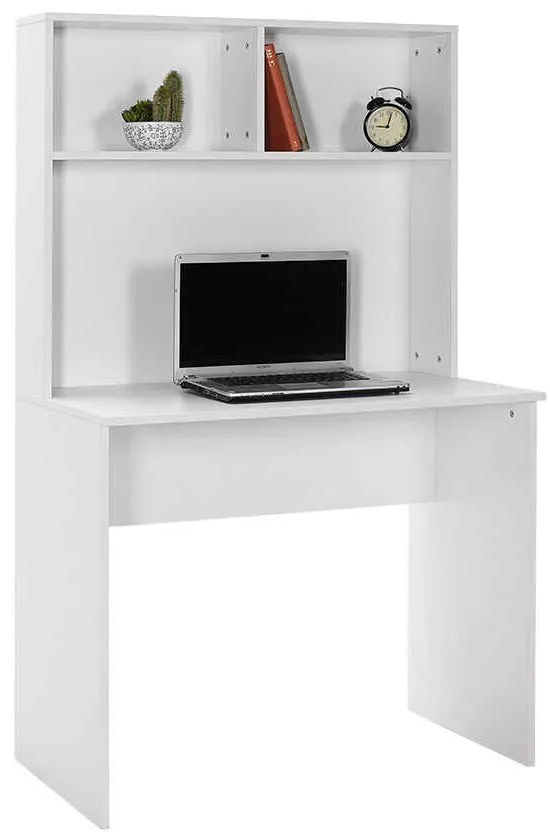 Secretária "Turvis" com Estante - 90 x 148 x 52 cm - Branco - Design M