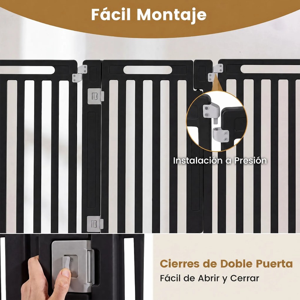 Parque Modular para Cães, 53 x 81 cm, Fecho Duplo, Preto