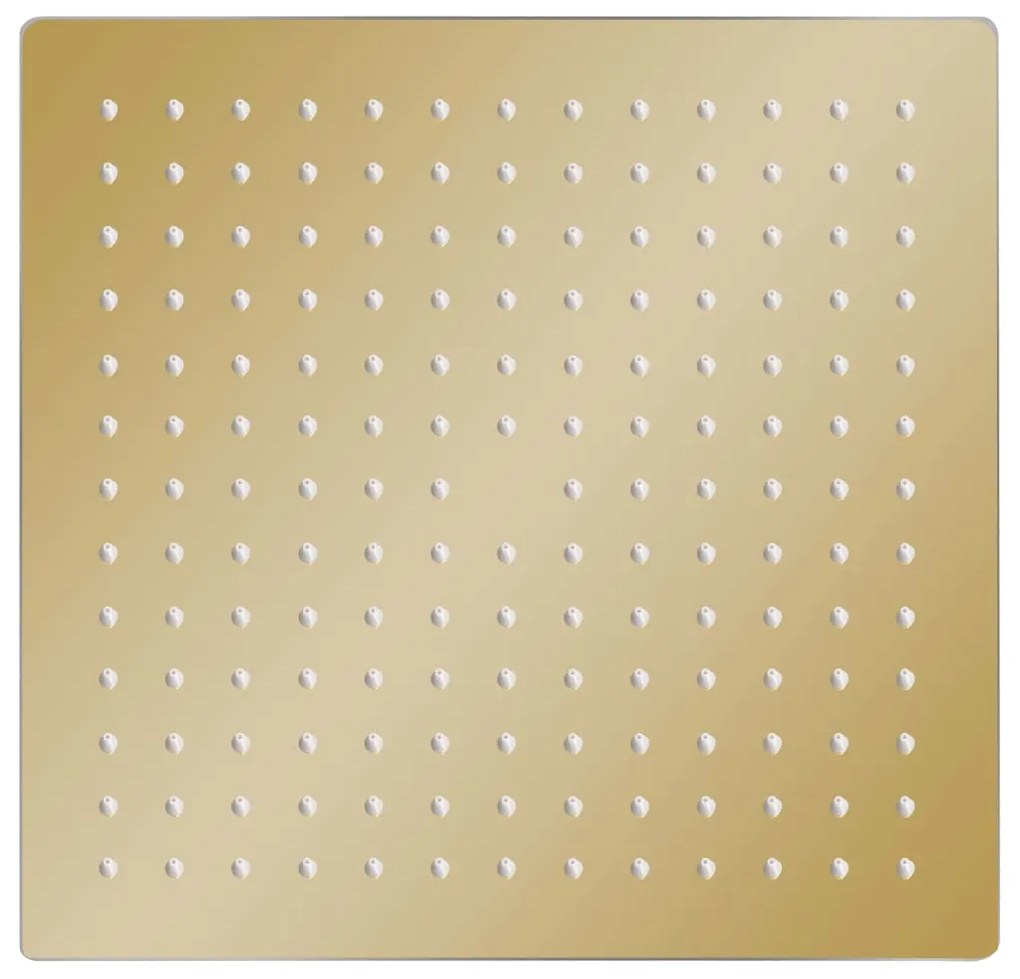 Cabeça de chuveiro quadrada 25x25 cm aço inoxidável dourado