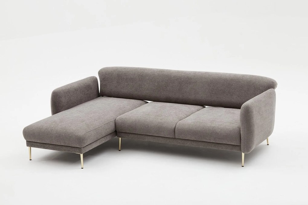 Sofá-Cama de Canto Simena – Cinzento – 266 x 133 cm