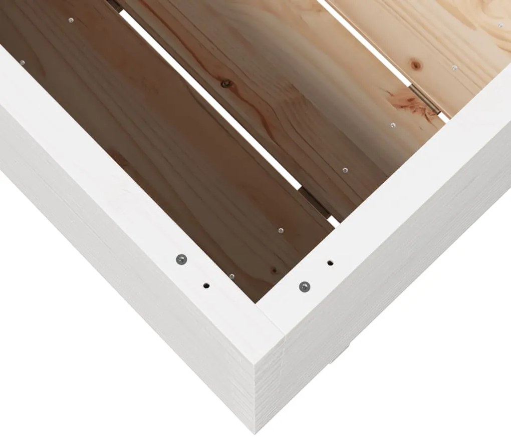 Vaso/floreira de jardim 90x60x72 cm pinho maciço branco