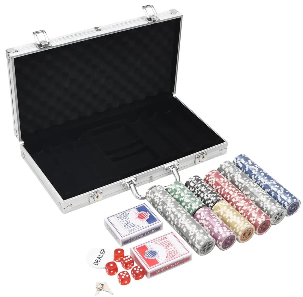 vidaXL Conjunto de fichas de póquer 300 pcs 11,5 g