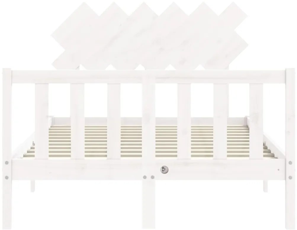 Cama sem colchão 120x200 cm madeira de pinho maciça branco
