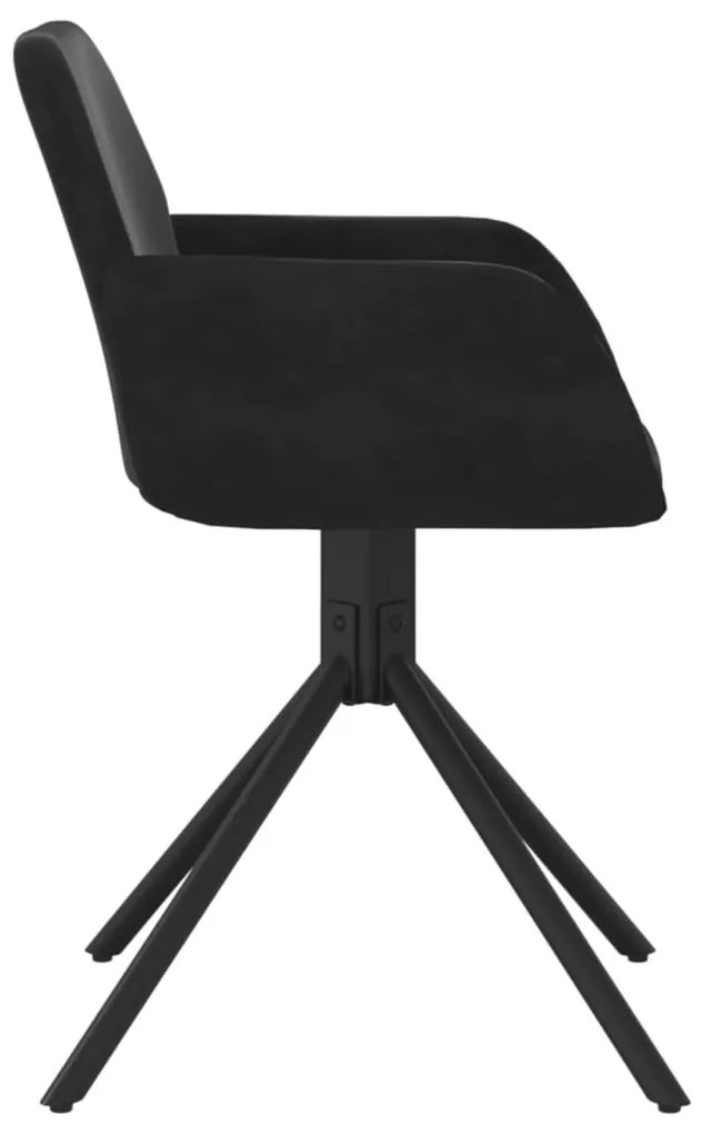 Cadeiras de jantar giratórias 2 pcs veludo preto
