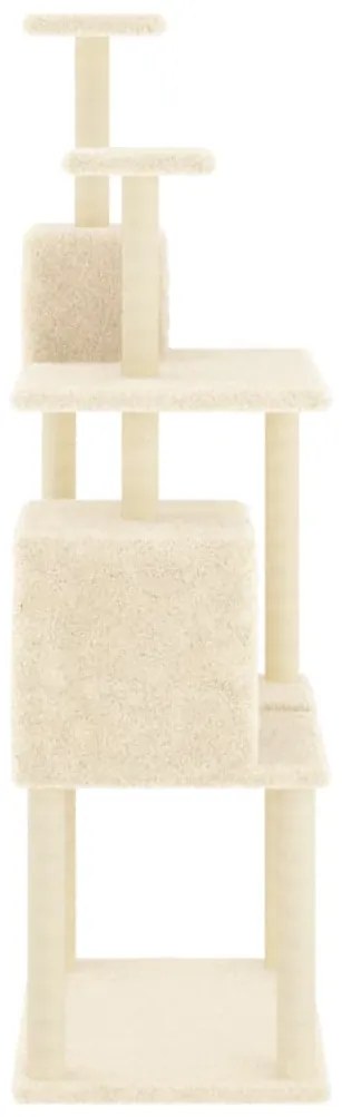 Árvore p/ gatos c/ postes arranhadores sisal 167 cm cor creme