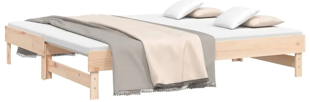 Estrutura sofá-cama de puxar 2x(90x190) cm pinho maciço