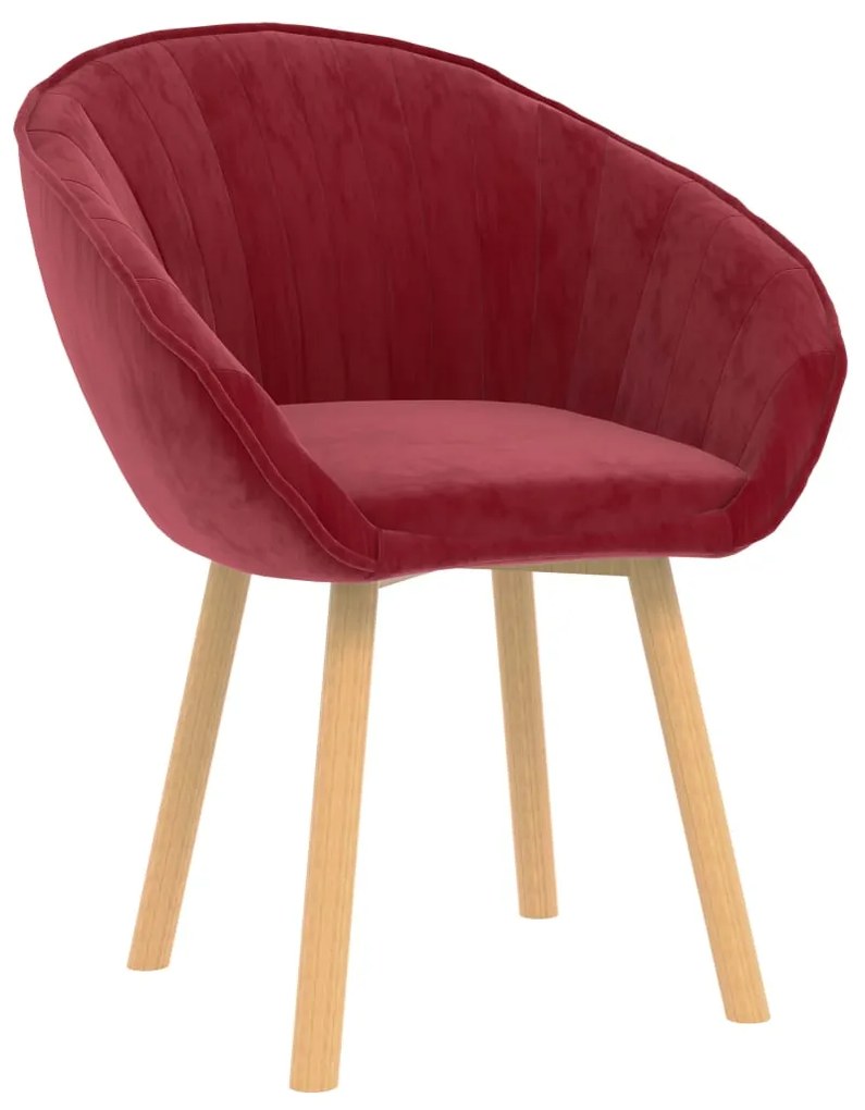 vidaXL Cadeira de jantar veludo vermelho tinto