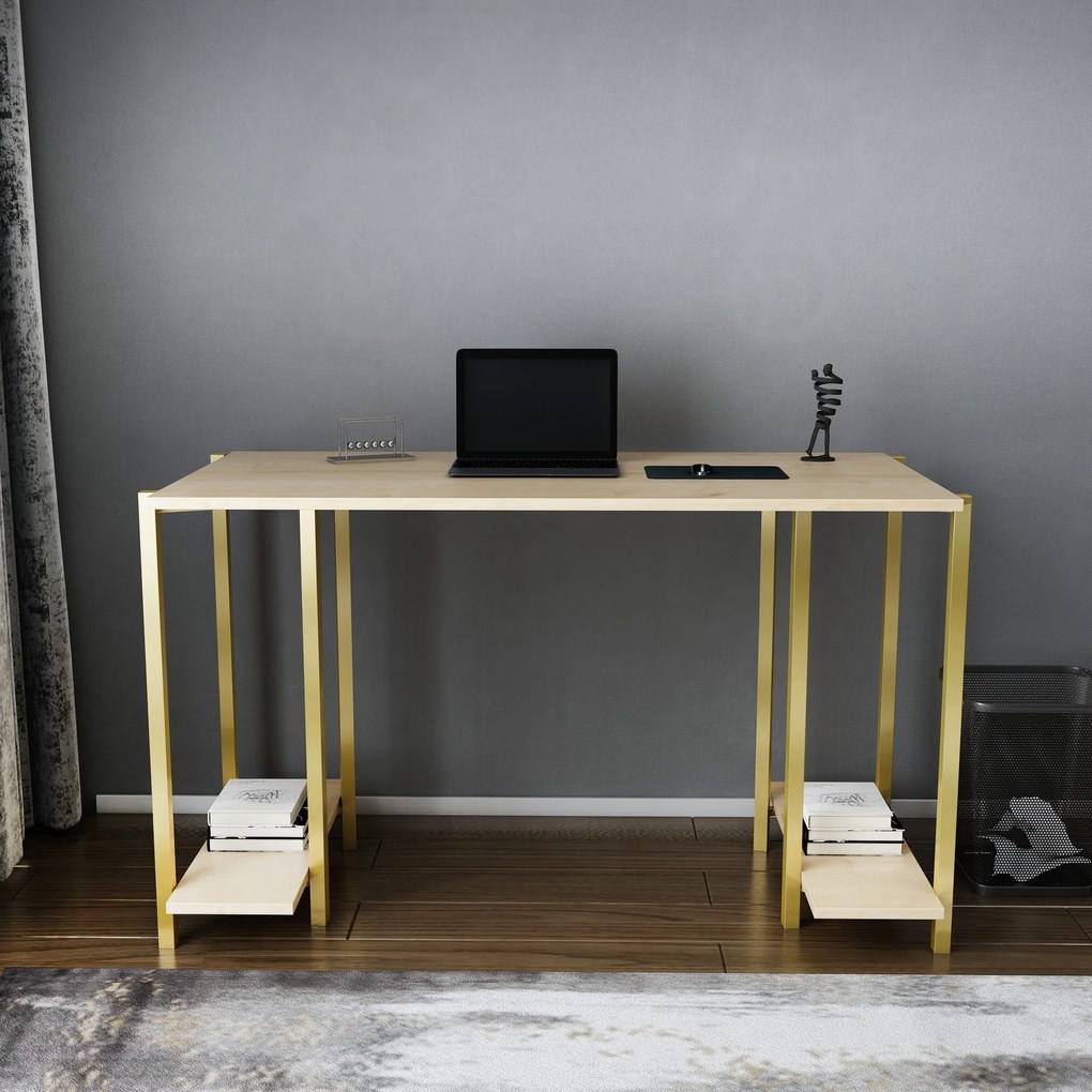 Secretária Academy – Carvalho Dourado – 125,2x60x73,8 cm