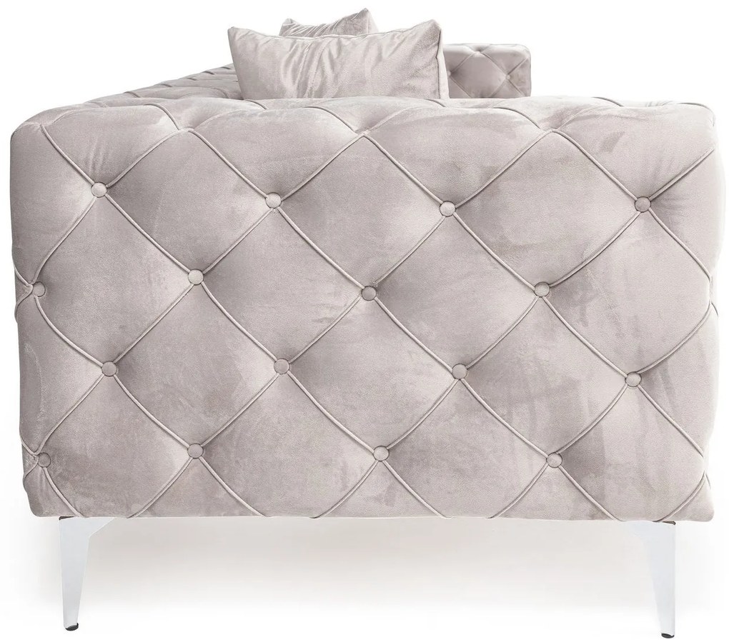 Sofá de 4 Lugares Como – Cinzento Claro – 344x90x72 cm