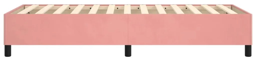 Estrutura de cama 90x200 cm veludo rosa