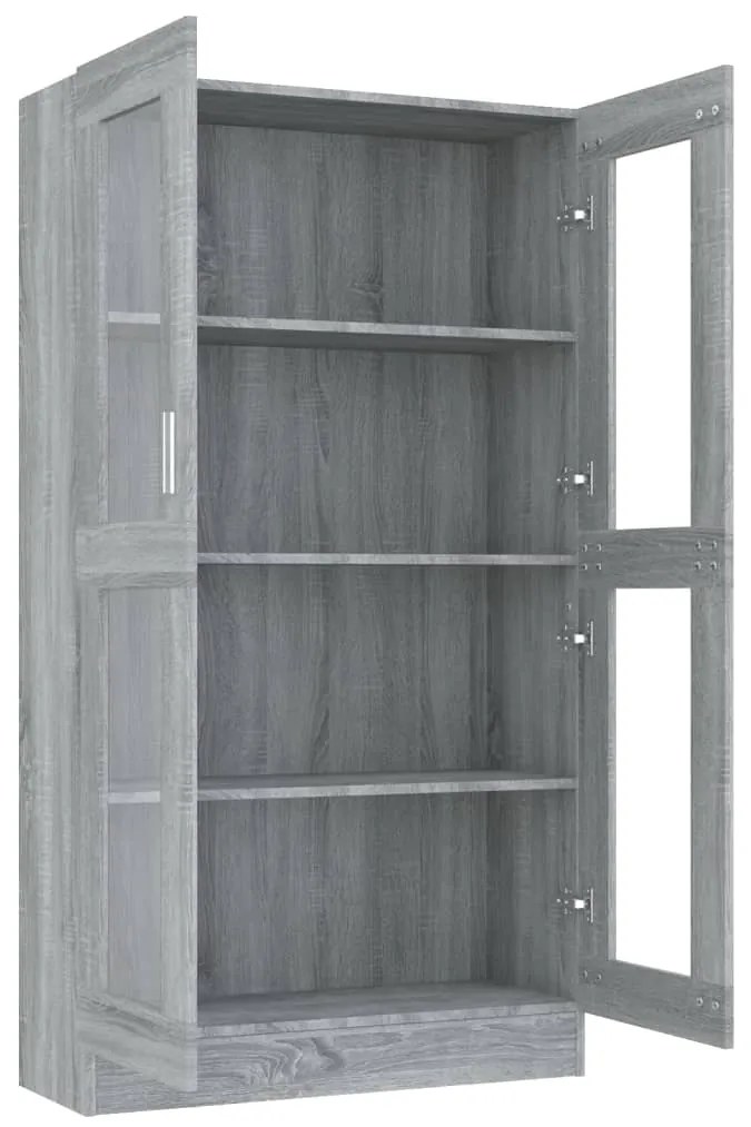 Vitrine 82,5x30,5x150 cm derivados de madeira cinzento sonoma