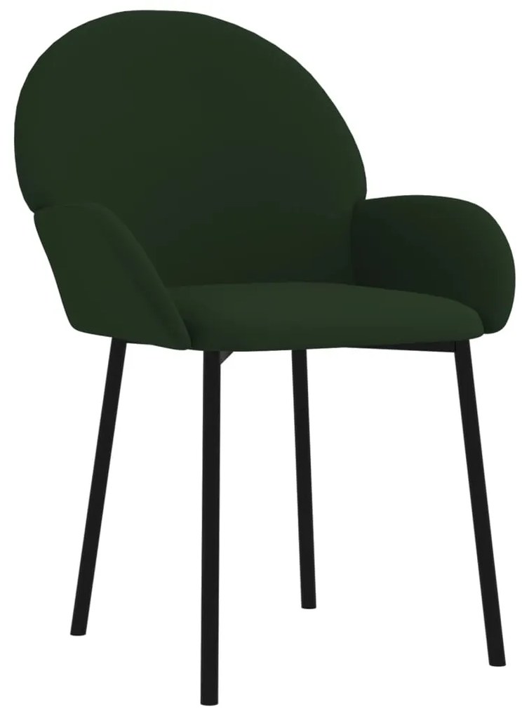 Cadeiras de jantar 2 pcs veludo verde-escuro