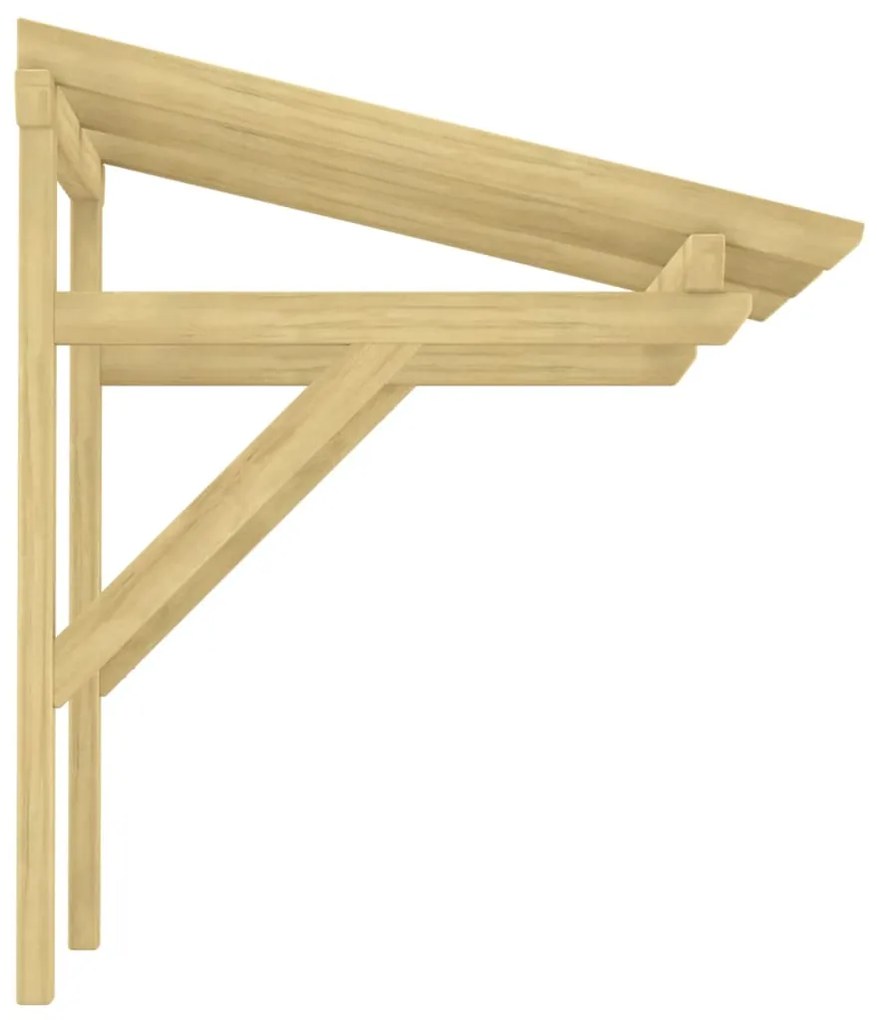 Toldo de porta 100x100x80 cm pinho maciço impregnado