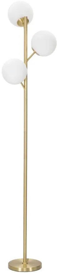 Candeeiro de Pé GLAMY 3 Luzes – Ø 36x190 cm – Dourado e Branco – Desig