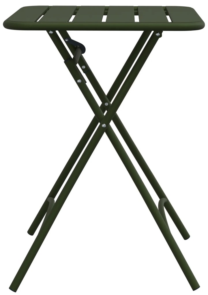 Mesa de Jardim Dobrável vidaXL Verde Escuro 55x55x73 cm Aço