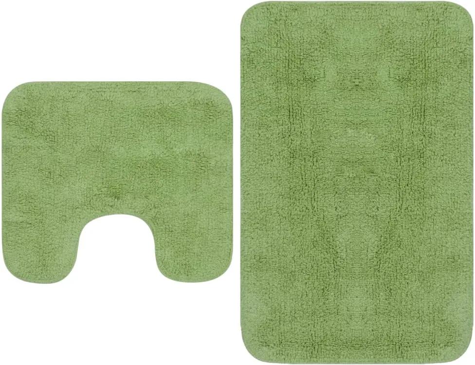 Conjunto tapetes de casa de banho 2 pcs tecido verde