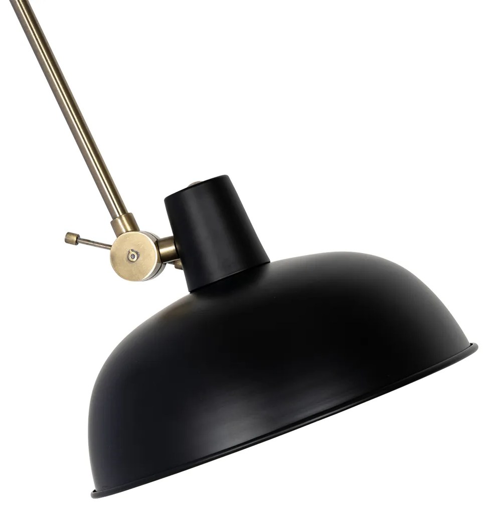 Candeeiro de parede retro preto com bronze - Milou Retro