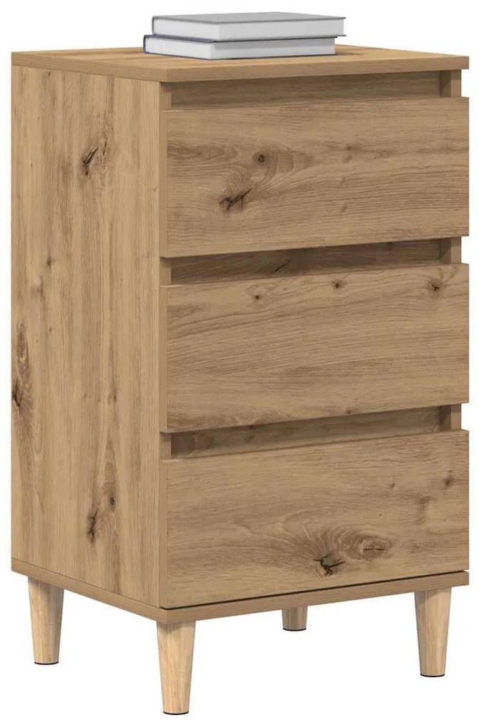 Mesa de cabeceira vidaXL Carvalho Artisan 40x35x70 cm Madeira de engen