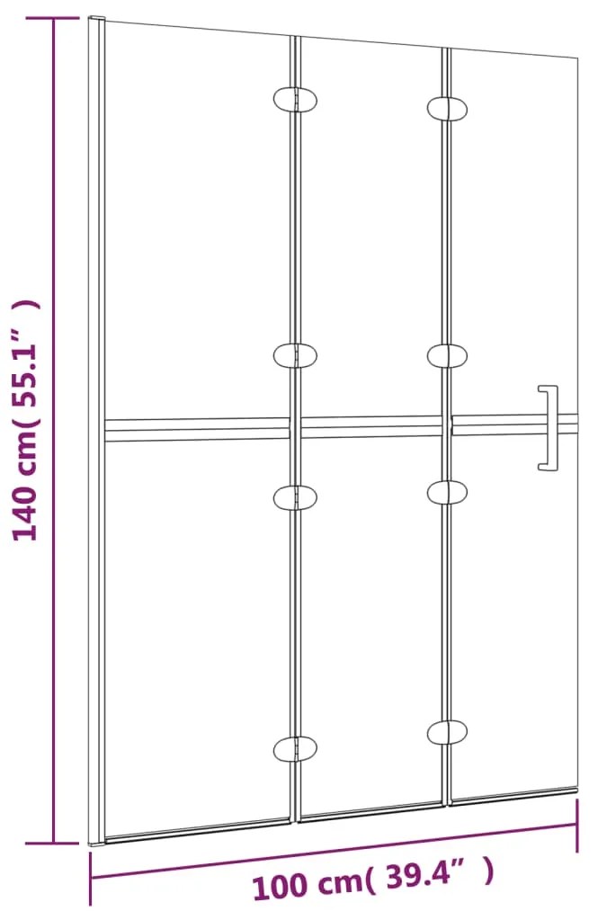 Divisória de chuveiro dobrável ESG 100x140 cm branco