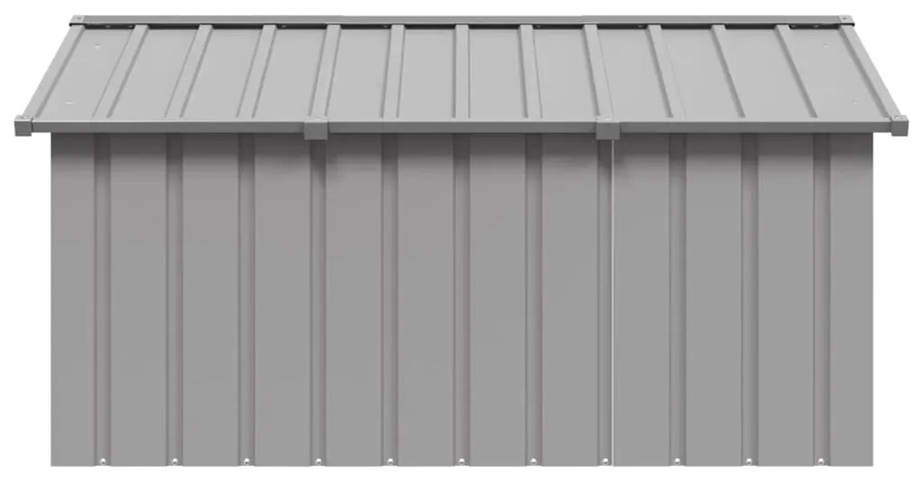 Casota para cães 116,5x153x81,5 cm aço galvanizado cinzento