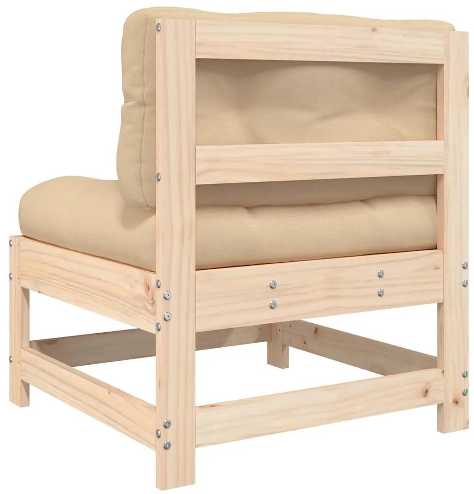 Sofás de centro com almofadões 2 pcs pinho maciço