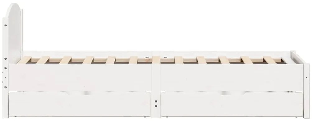 Cama sem colchão 100x200 cm madeira de pinho maciça branco