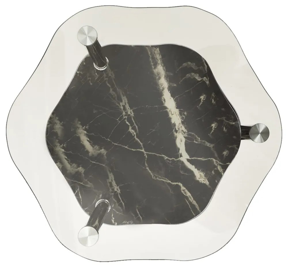 Mesa apoio 2 prateleiras 38x38x50cm vidro temp. transp./preto