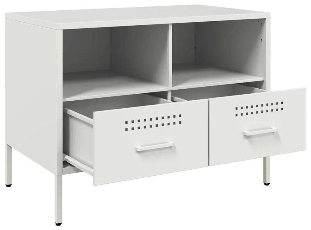 Móveis de TV 2 pcs 68x39x50,5 cm aço branco