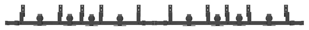 Kit de ferragens para porta deslizante 305 cm aço preto